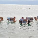 Cathy Rees, Melissa Elsen, Ian Rees, Ian Smith and Hadi Jammal in the Dead Sea, Jordan