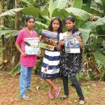 Anjana, Renjana and Dhiya with their favourite read in India
