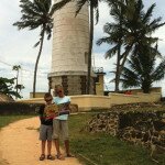 Elke and Bas Nuyts at the Light House in Galle, Sri Lanka
