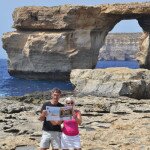 Els and Luc Stuer at Azure Window, Gozo, Malta