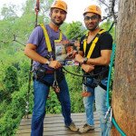 Musheer and Fahad at a Zip line adventure in the rainforest of Thailand