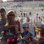 Augusta, Noah, Jonah and Isaiah DeLisi at the Forbidden City in Beijing, China