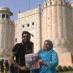 Hafiz Muhammad and his mother at Lahore Fort, Pakistan