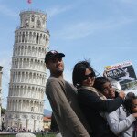 Romesh, Dilrukshi, Panchal and Hailey Jayasundera at the Leaning Tower of Pisa, Italy
