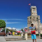 Dr Jaikishen in front of the Clock Tower, Antalya, Turkey