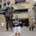 Mags Villareal in Nelson Mandela Square, Johannesburg, South Africa