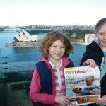 Alice and Grace Shenton in front of the Opera House, Sydney, Australia