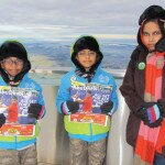 Saahir, Maher and Samina on top of Mount Pilatus in Lucerne, Switzerland
