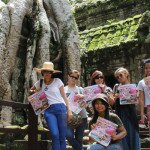 Diane, Amabelle, Kay Anne, Racs, Issy and Nicollette at Ta Prohm in Siem Reap, Cambodia