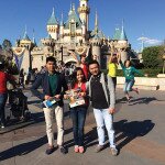 Francis Tabago, Adora Villanueva and Ralph Patrick Pineda at Disneyland in California, USA