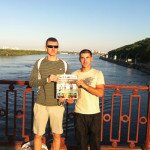 Aleksandr and Dmitriy near the Motherland Monument in Kiev, Ukraine