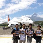 Christian, Dennis, Maynard and Marlene Bobier at Mayon Volcano in Legazpi City, Philippines