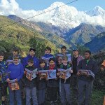 Members of Abu Dhabi's Boy Scout Troop 36 at Ghandruk in the Himalayas, Nepal