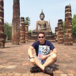 Sebastien Vallet in Wat Mahathat in Sukhothai Historical Park, Thailand