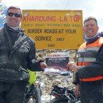 Alex Fechney and Joseph Grimes at the highest motorable road in the world in India